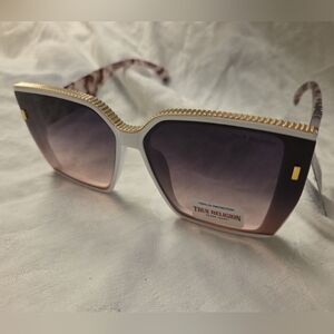 True Religion Gold and White Women's Sunglasses